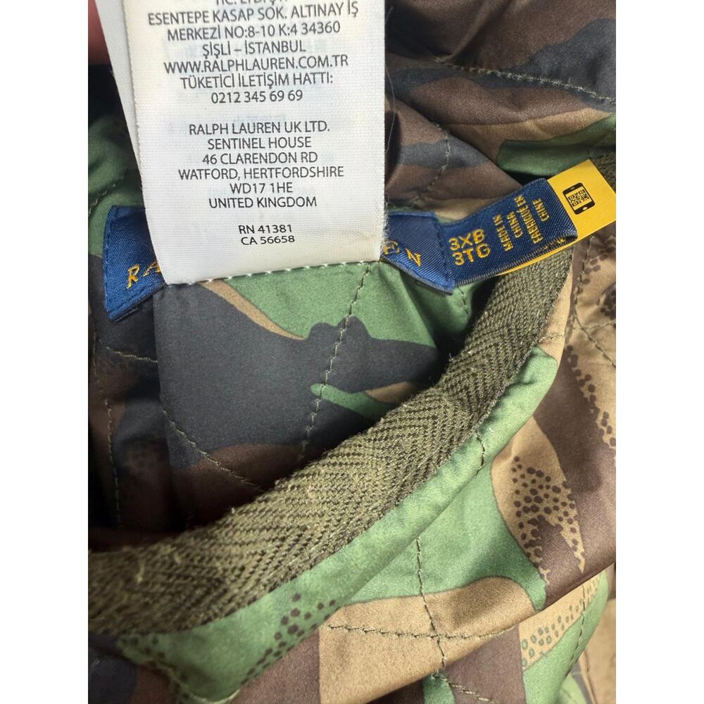 Polo Ralph Lauren Mens Jacket Green Size 3XB Reversible Quilted Camo Barn - Picture 7 of 16